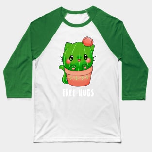 Free Hugs cactus cat Baseball T-Shirt